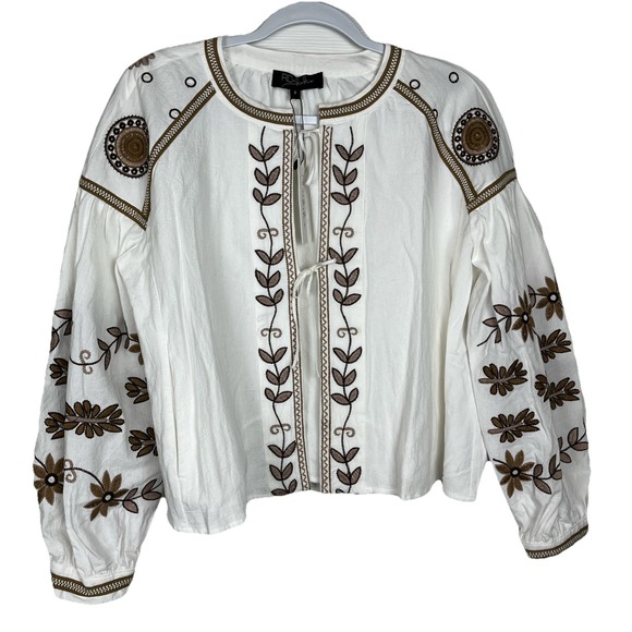 Anthropologie RD & KoKo NWT Embroidered Tie Front Jacket Women's Size S - Picture 1 of 8